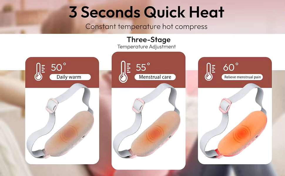 Akıllı Kablosuz Regl Ağrısı Giderici & Isıtmalı Masaj Kemeri - YUME